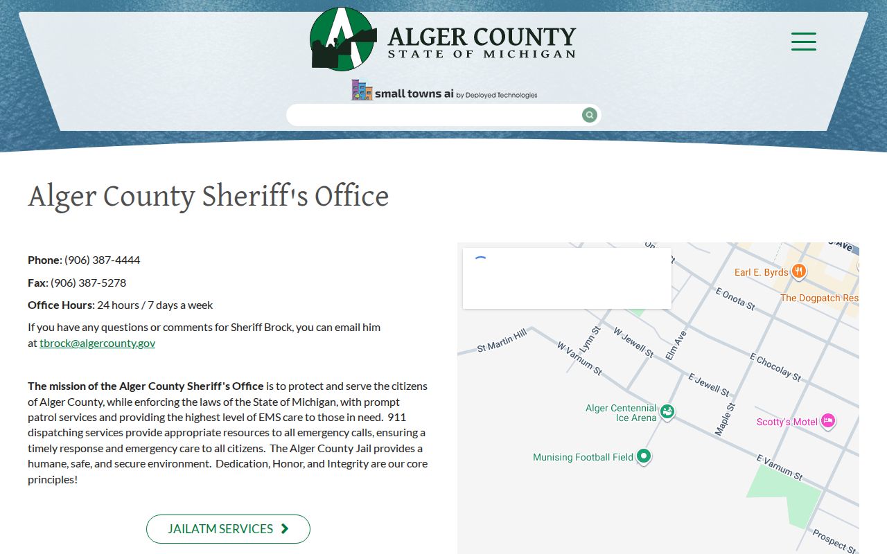 Alger County Sheriff and jail record source